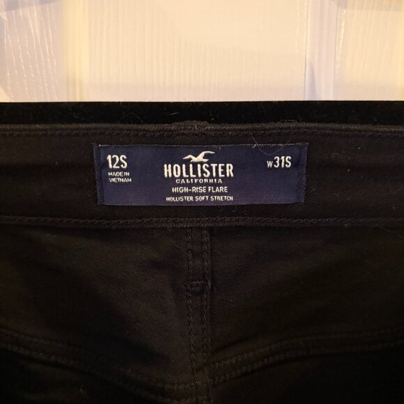 Hollister Black Flare Jeans Denim High Rise 12S / 12 Short / 31S - Picture 7 of 7